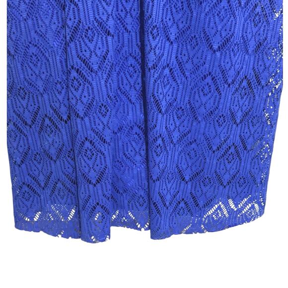 Swimsuits For All Women’s Plus Size 16 Crochet Chevron One Piece Swimdress Blue - Picture 4 of 12